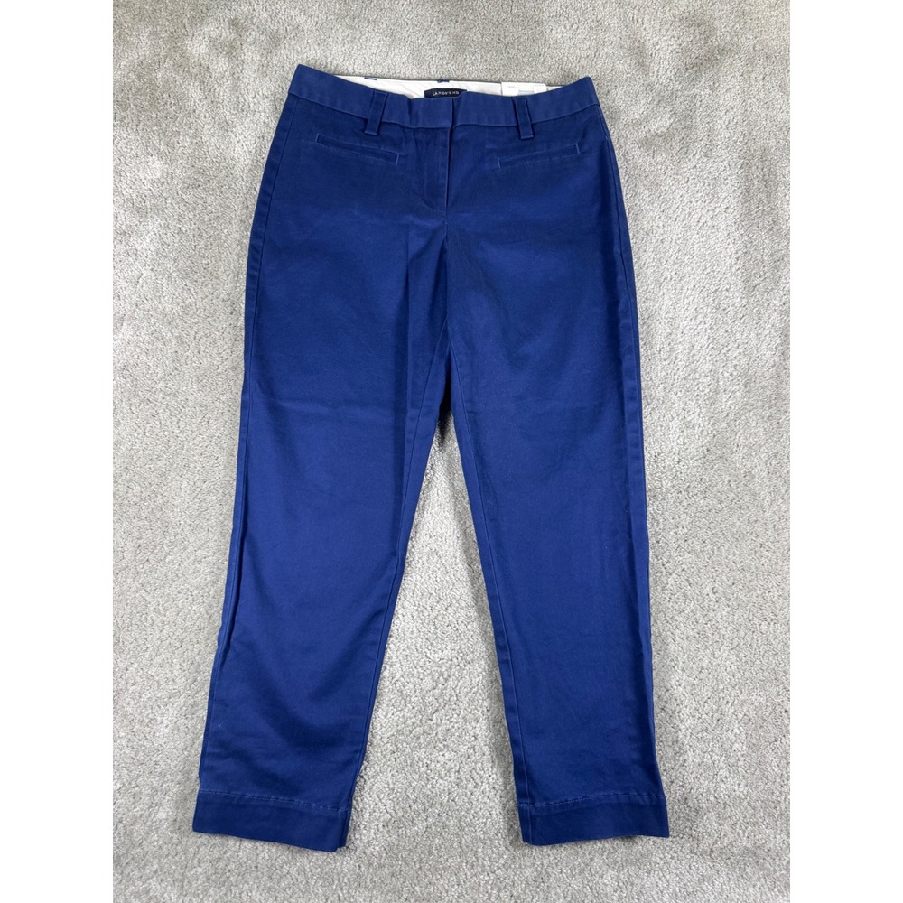 Lands End Womens Celestial Blue Chino Crop Pants Fit 2 Size 2 M26544